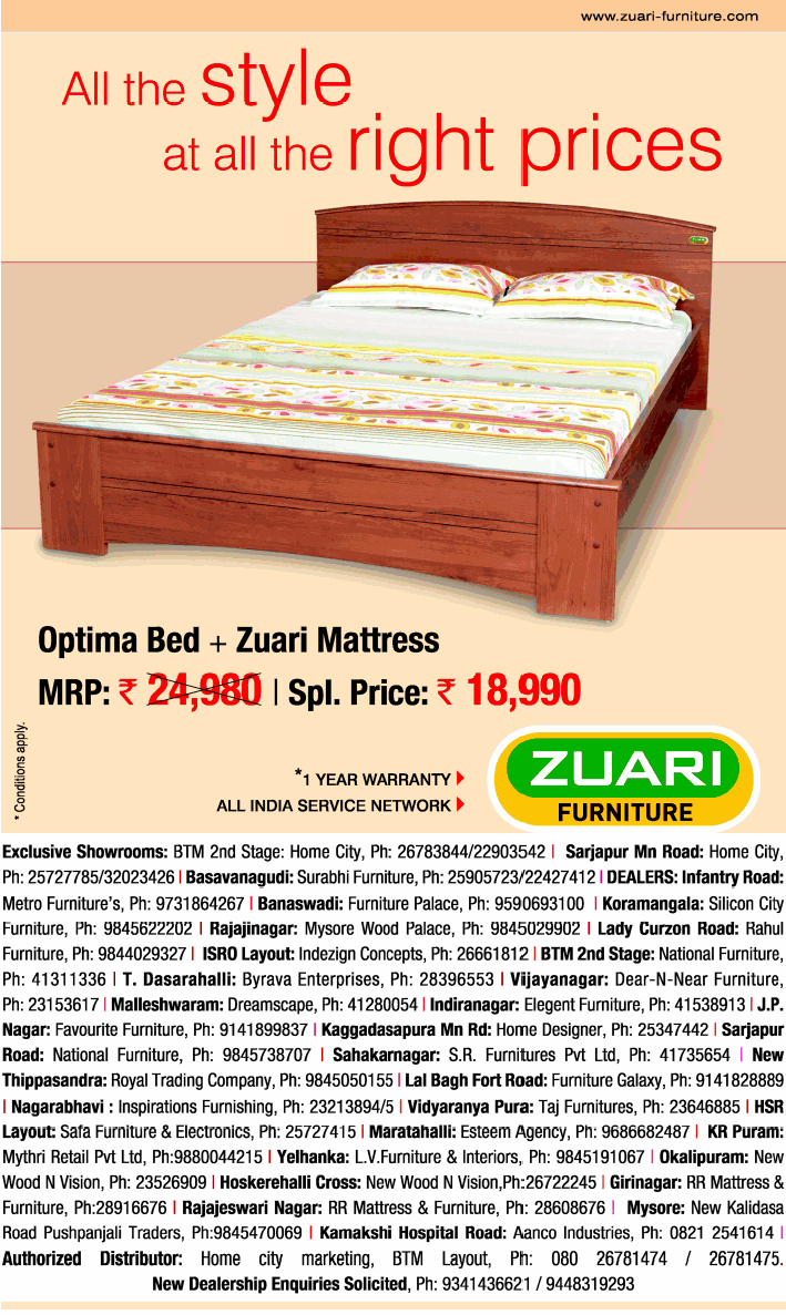 Zuari Furniture Christmas offer / Mumbai, New Delhi, Bangalore SaleRaja