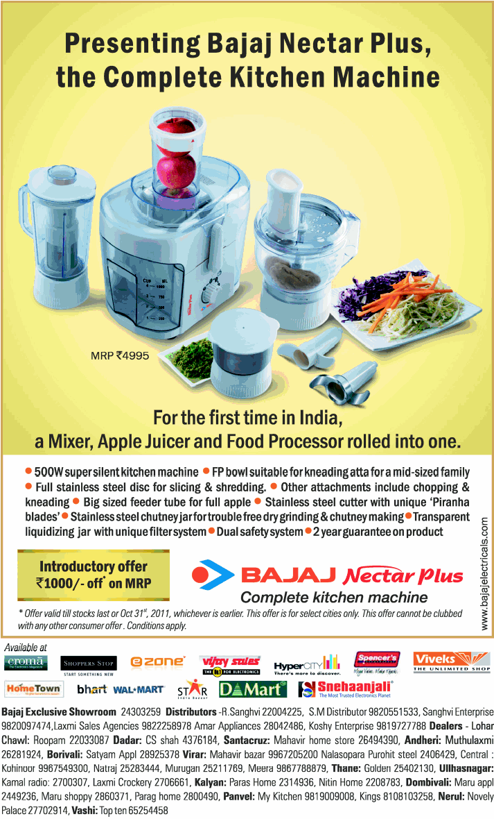 Bajaj Nectar Plus Complete Kitchen Machine