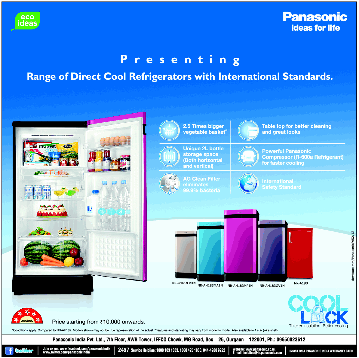 Panasonic Refrigerators Starts from Rs.10,000/ onwards / Mumbai, New