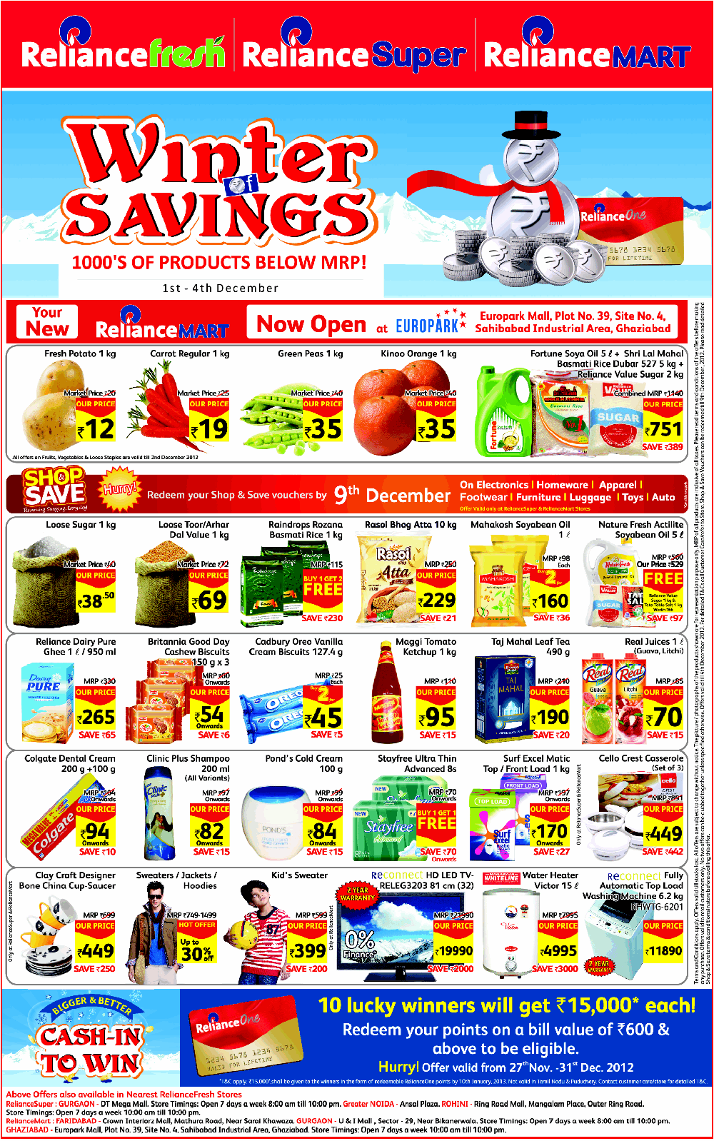 Reliance Fresh/ Reliance Super/Reliance Mart Winter Savings / New