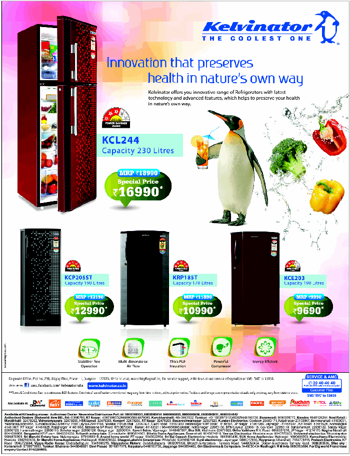 Kelvinator Offers on Refrigerators / Bangalore SaleRaja