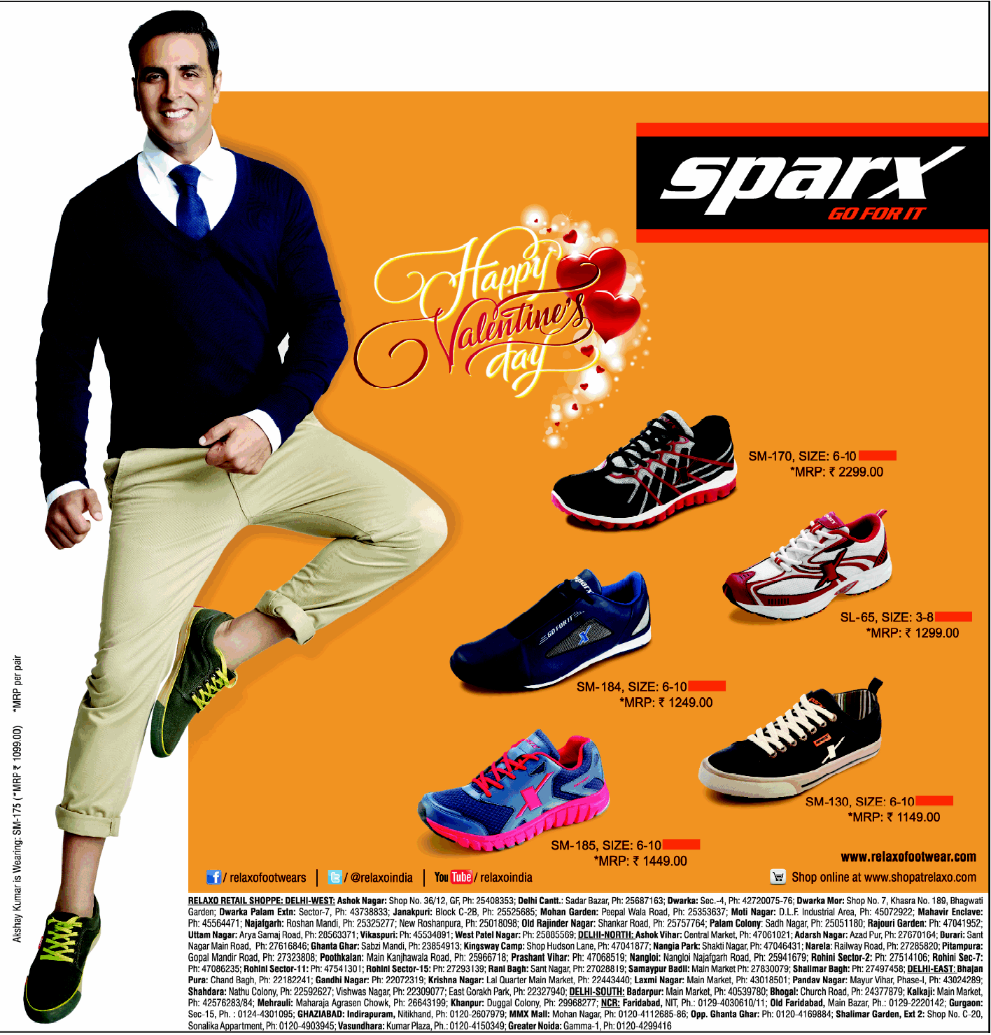Relaxo Footwear Sparx / Mumbai, Bangalore, New Delhi SaleRaja