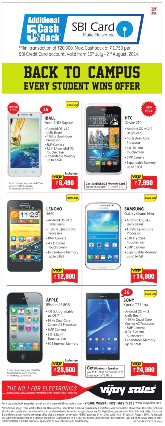Vijay Sales Offer on Mobiles / Mumbai SaleRaja