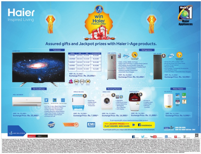 Haier Appliances Festive Offers / Mumbai, New Delhi, Bangalore SaleRaja