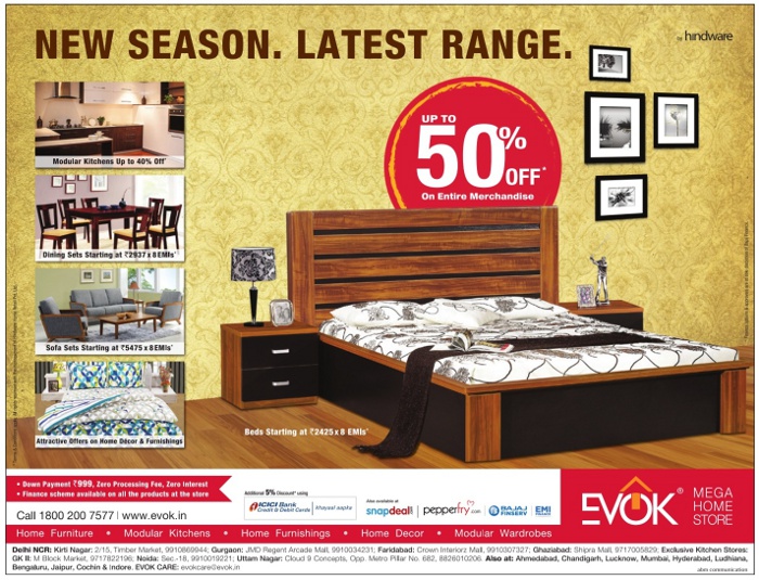 Evok Furniture Knock Out Sale / Mumbai, New Delhi, Bangalore SaleRaja