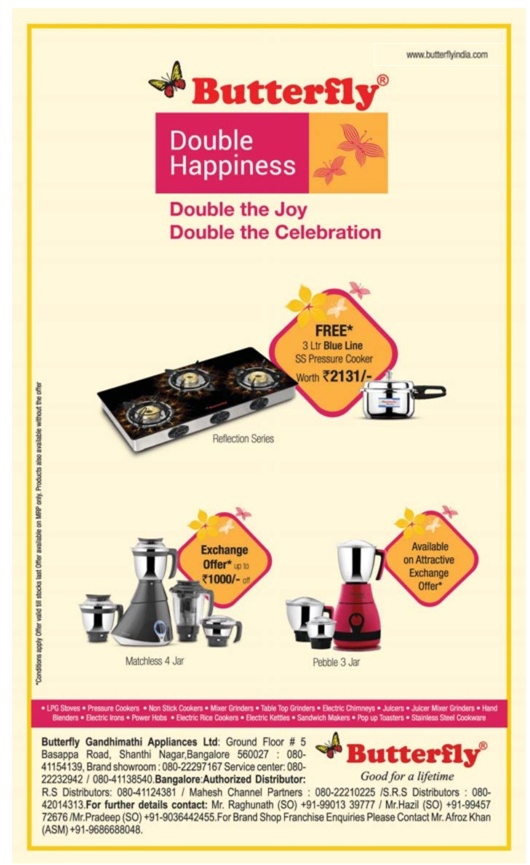 Butterfly Kitchen Appliances Double Happiness / New Delhi, Mumbai