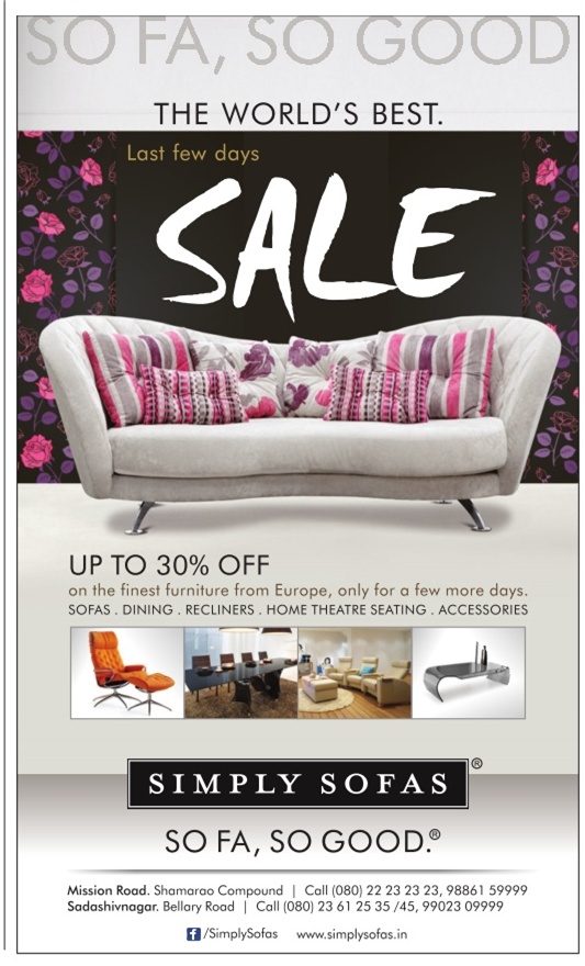 Simply Sofas Sale / Bangalore SaleRaja