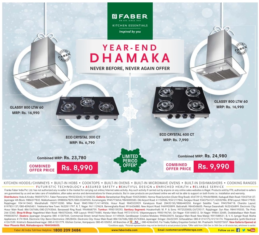 Faber Year End Dhamaka Offers / Bangalore SaleRaja