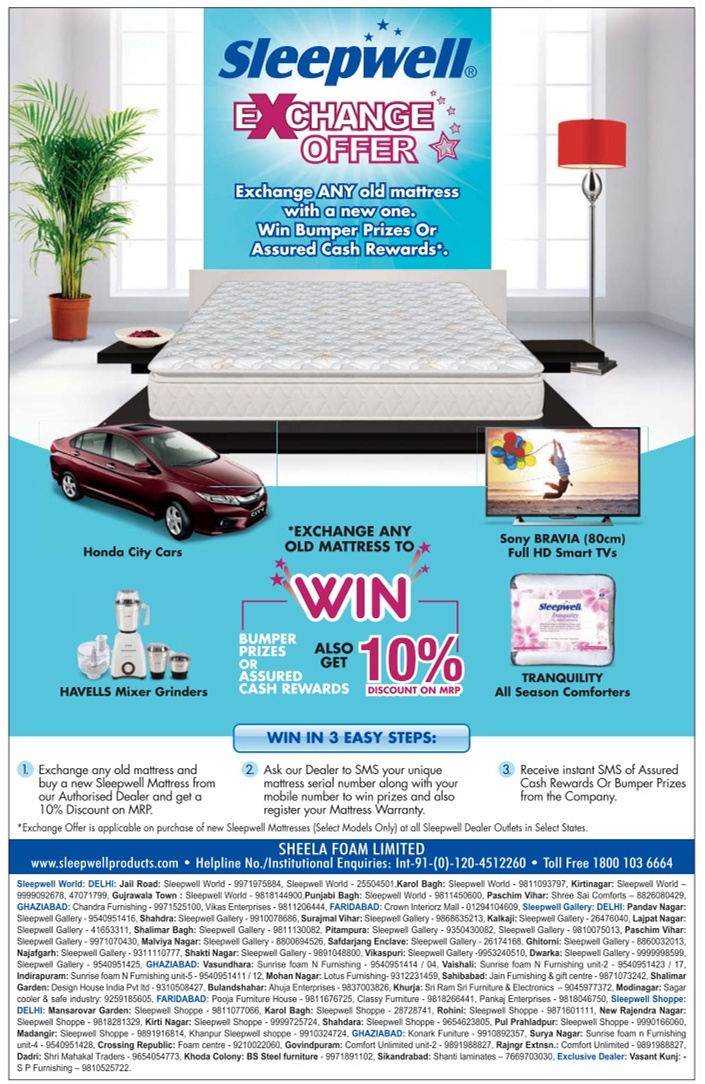 Sleepwell Exchange Offer / New Delhi SaleRaja