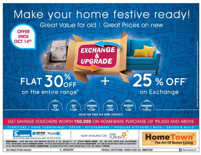 Home Town Exchange & Upgrade / Mumbai, New Delhi, Bangalore SaleRaja