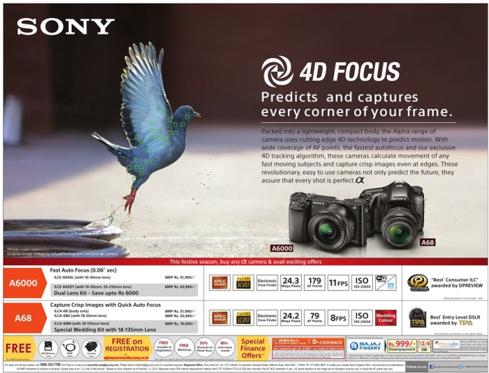 Sony Alpha Cameras Special Festive Offer / Mumbai, Bangalore, New