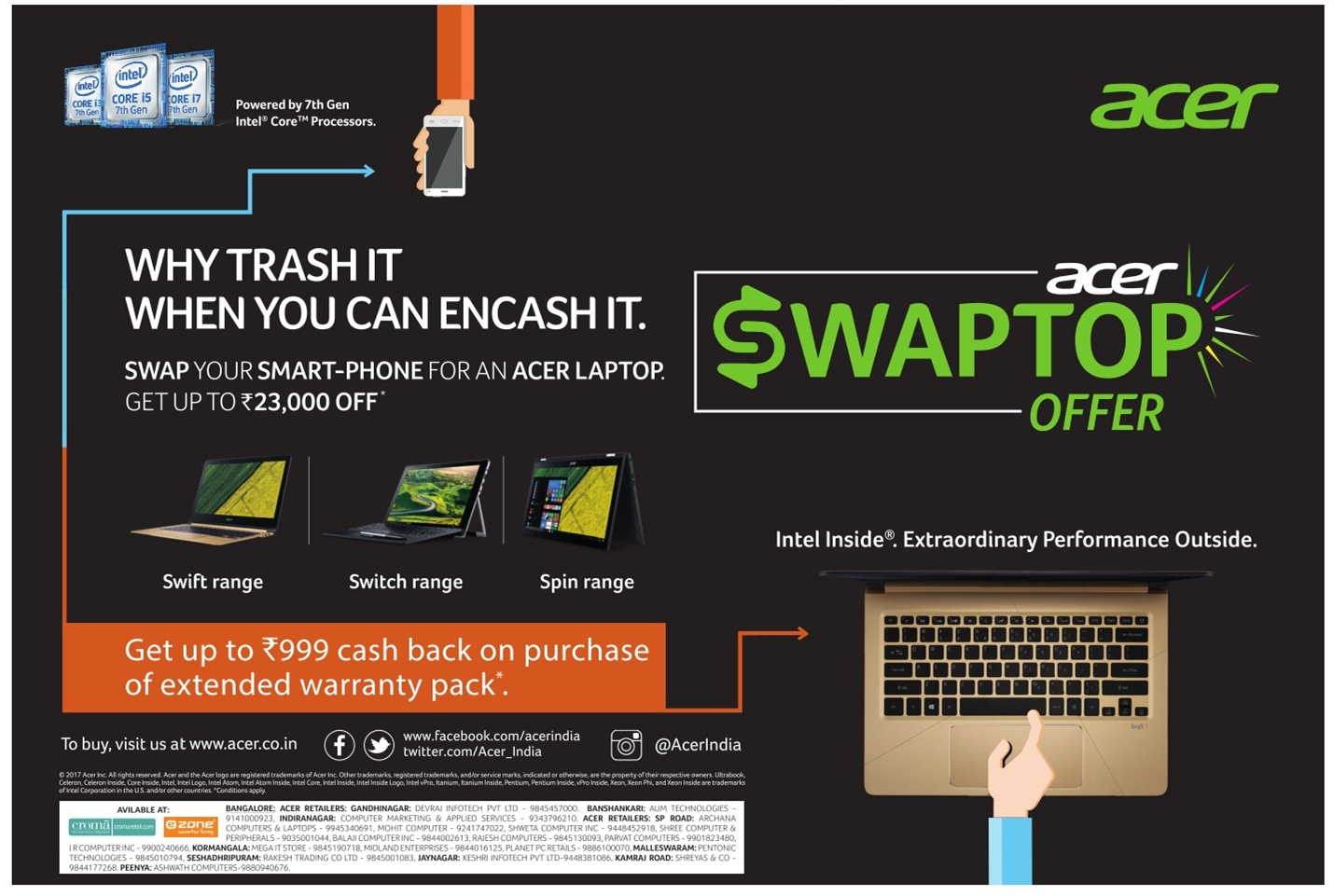 Acer Laptops Sale / Bangalore SaleRaja