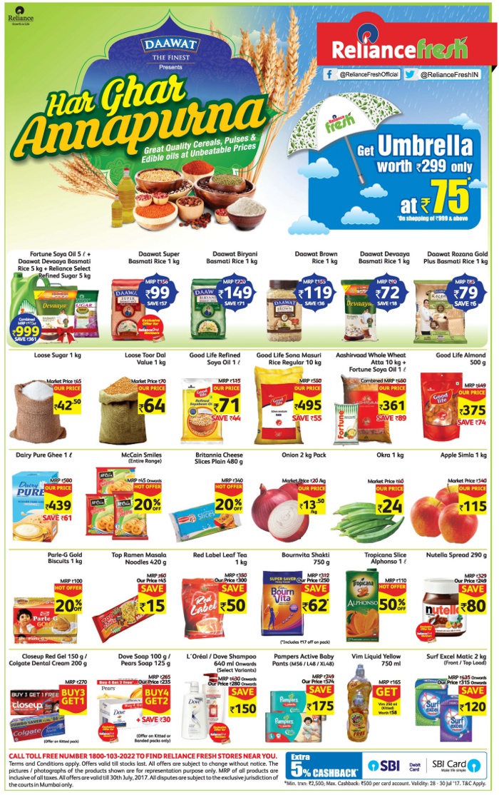 Reliance Fresh Exclusive Offers / Mumbai, New Delhi, Bangalore SaleRaja