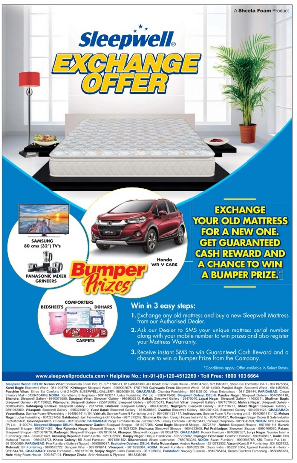 Sleepwell Exchange Offer / New Delhi SaleRaja
