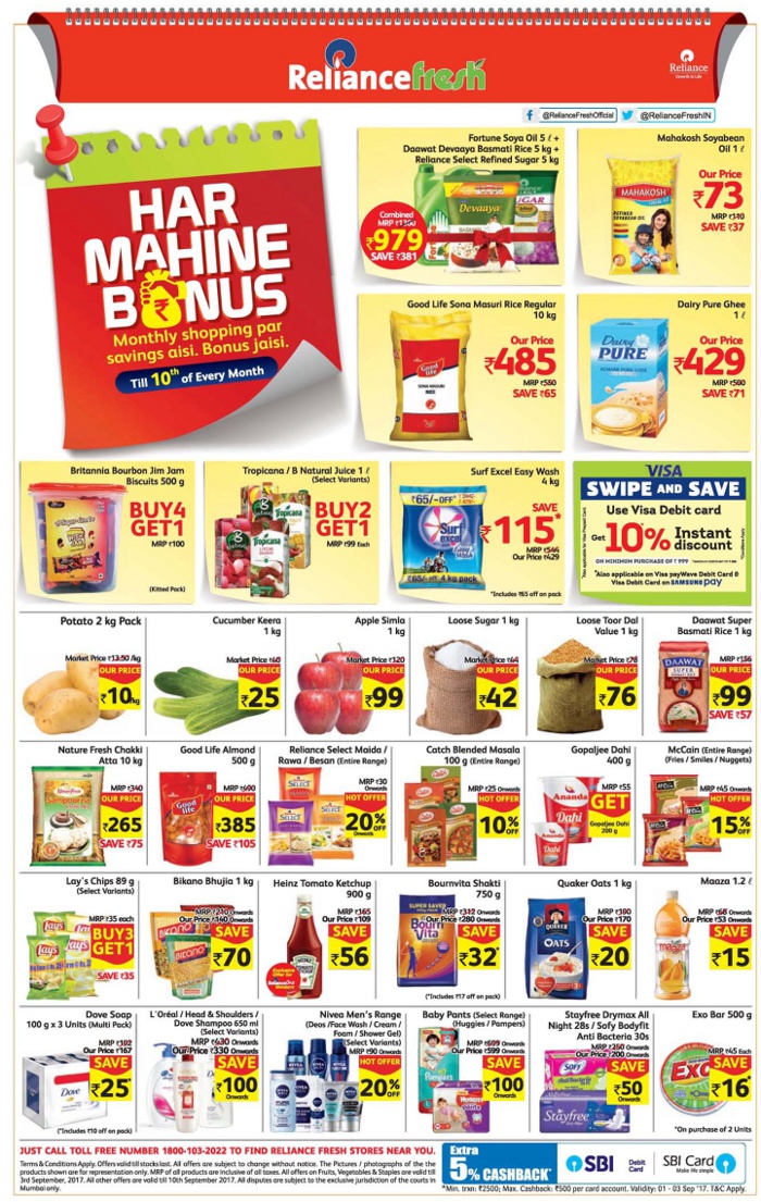 Reliance Fresh/ Reliance Super/ Reliance Mart Har Mahine Bonus