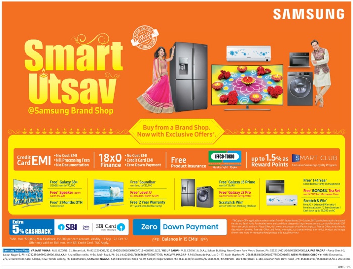 Samsung Home Appliances Exciting Offers / New Delhi, Bangalore
