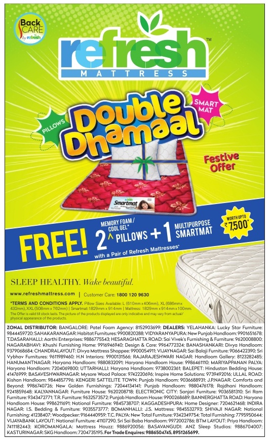 Refresh Mattresses Sale / Bangalore SaleRaja