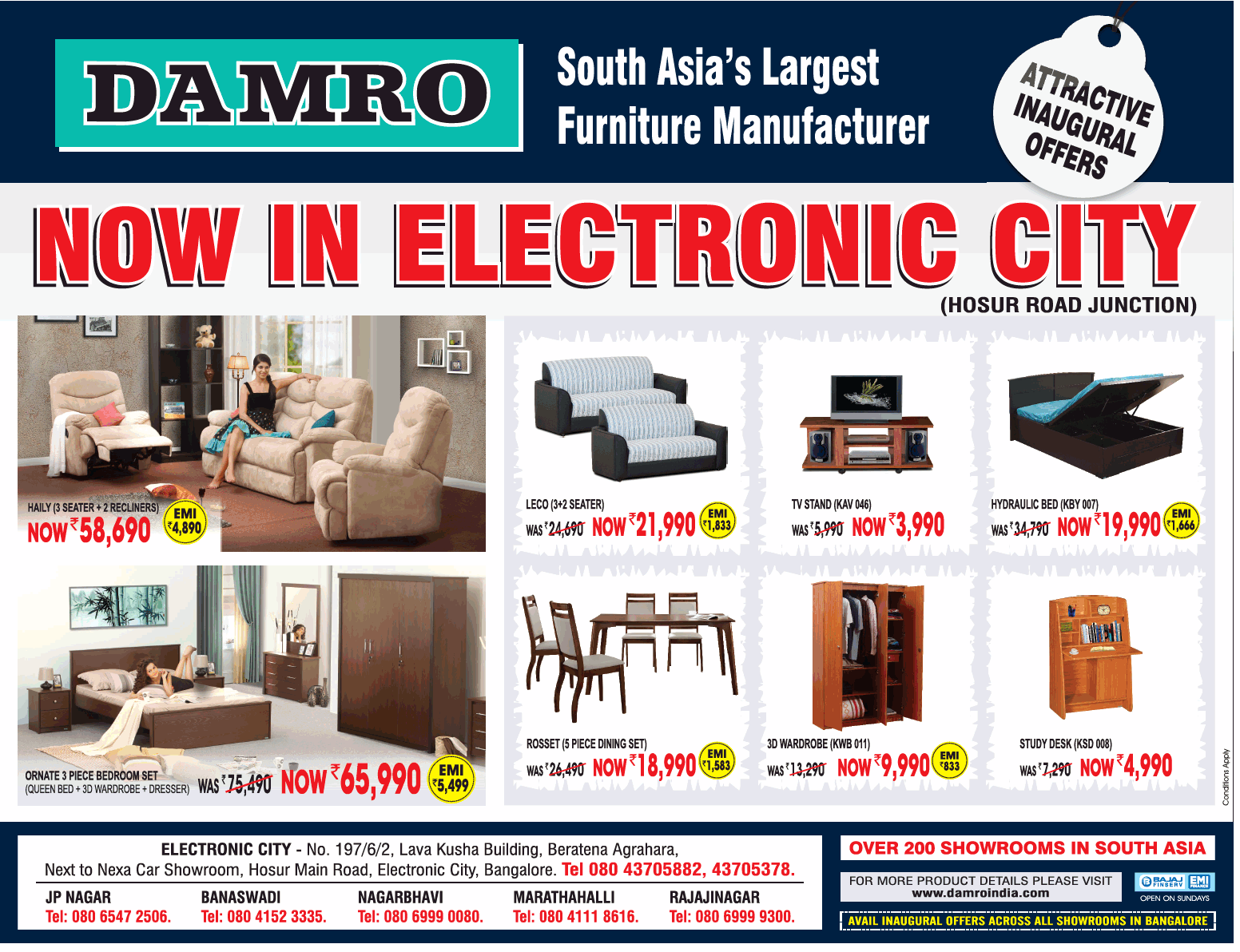 Damro Furniture Special Offers / Bangalore SaleRaja
