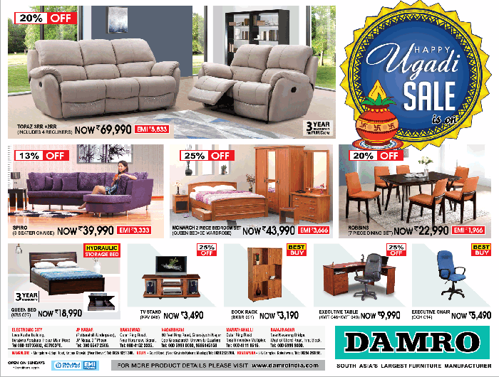 Damro Furniture Special Offers / Bangalore SaleRaja