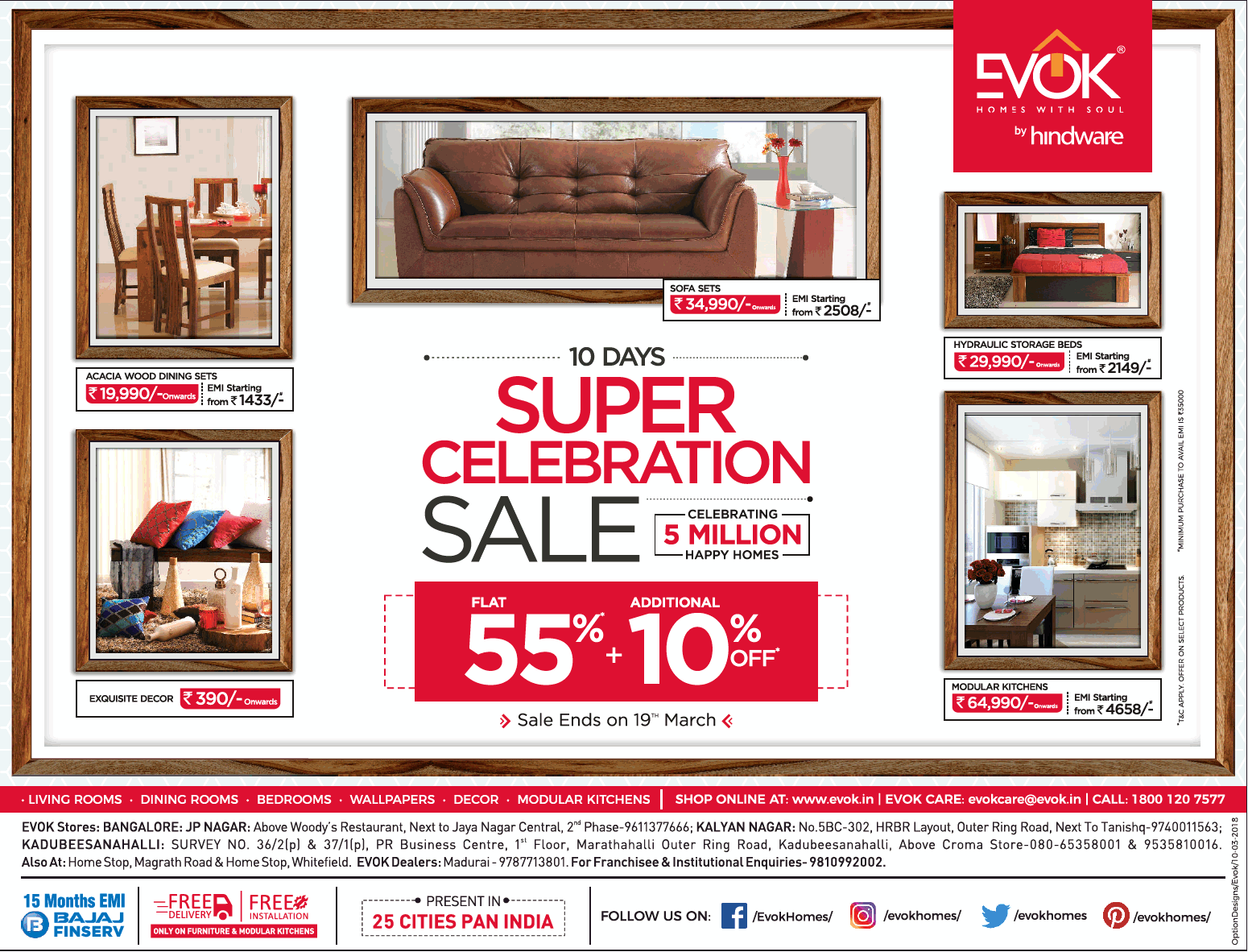 EVOK Furniture Sale / Bangalore SaleRaja