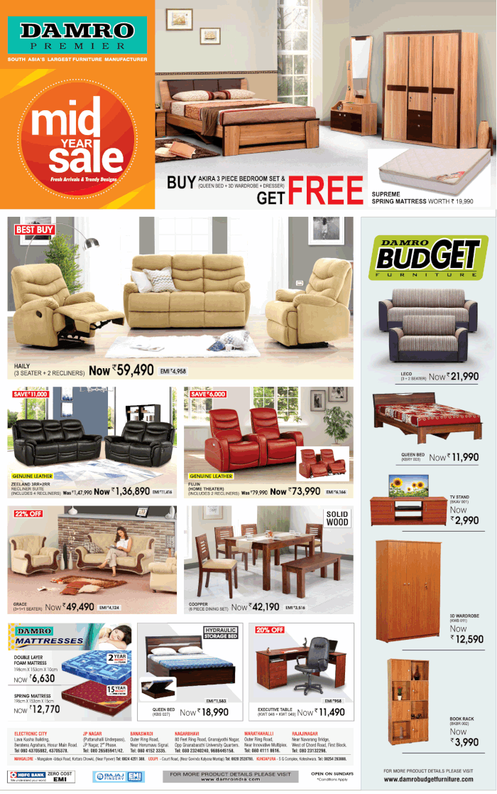 Damro Furniture Special Offers / Bangalore SaleRaja