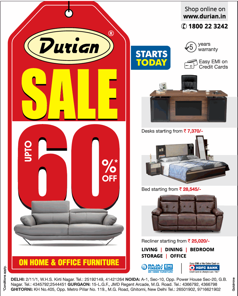 Durian Furniture Sale / New Delhi SaleRaja