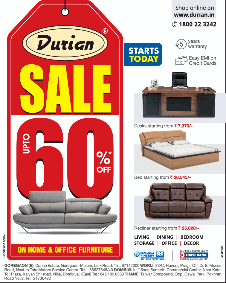 Durian Furniture Sale / Mumbai SaleRaja