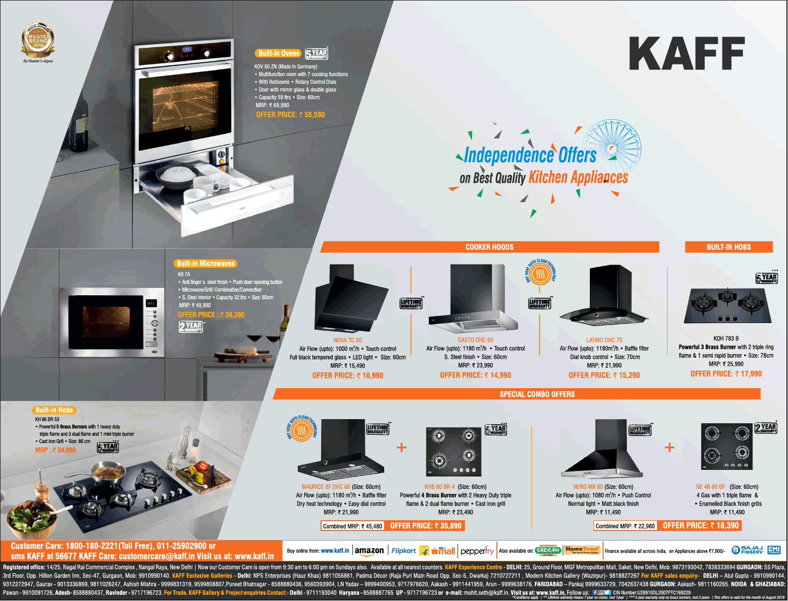 Kaff Appliances Special Combo Offers / New Delhi SaleRaja