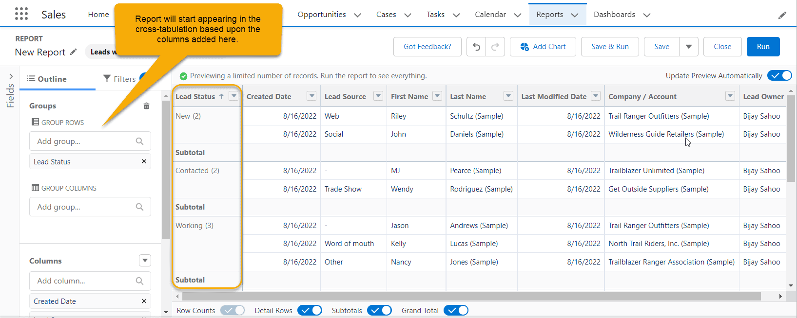 How to create report in salesforce tutorial] SalesForce FAQs