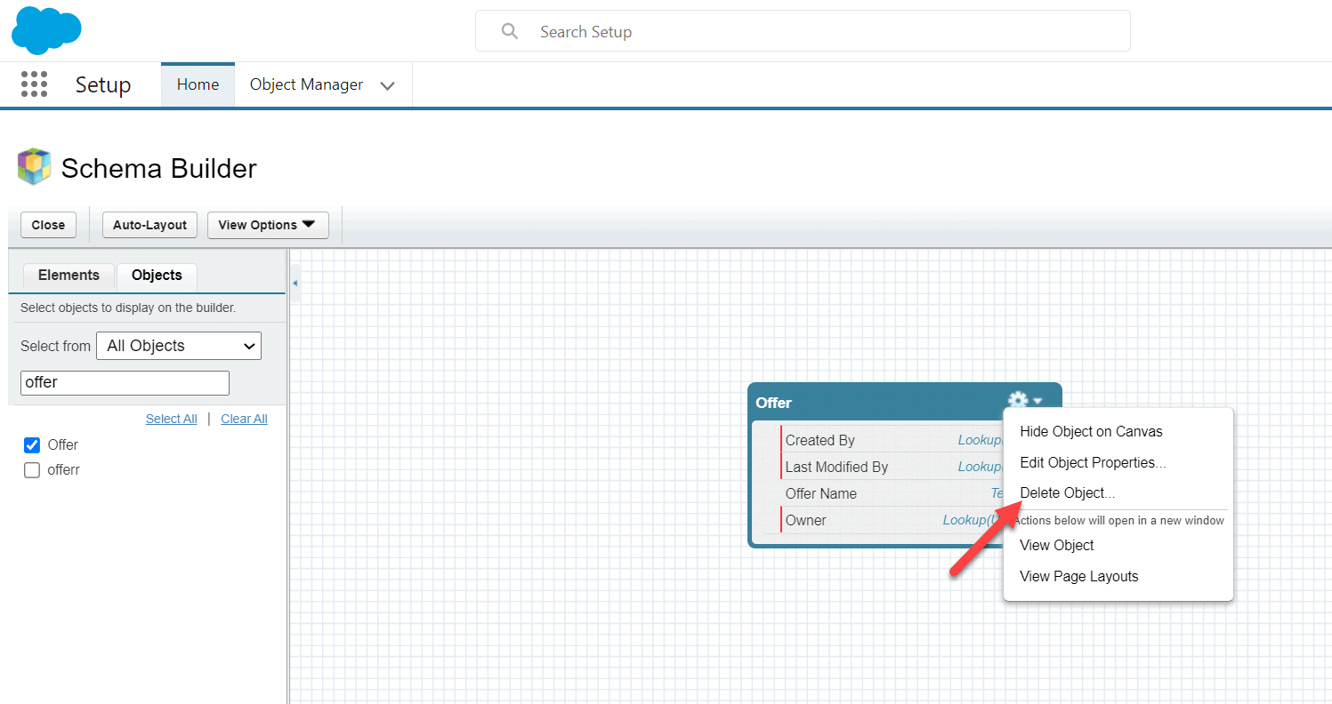 How to delete schema builder in salesforce SalesForce FAQs