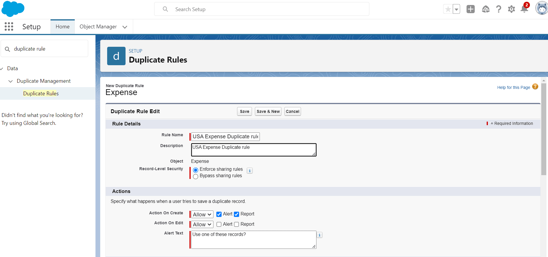 How to create duplicate rule and matching rule in salesforce