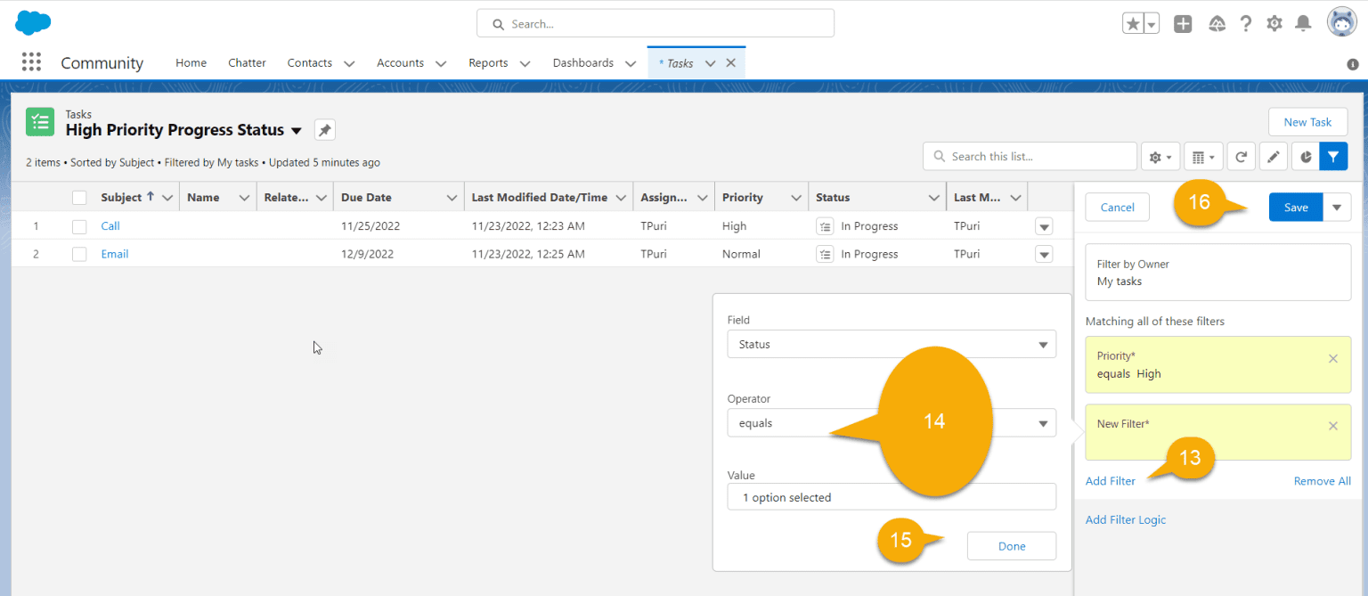 Create Task List View Salesforce Lightning SalesForce FAQs