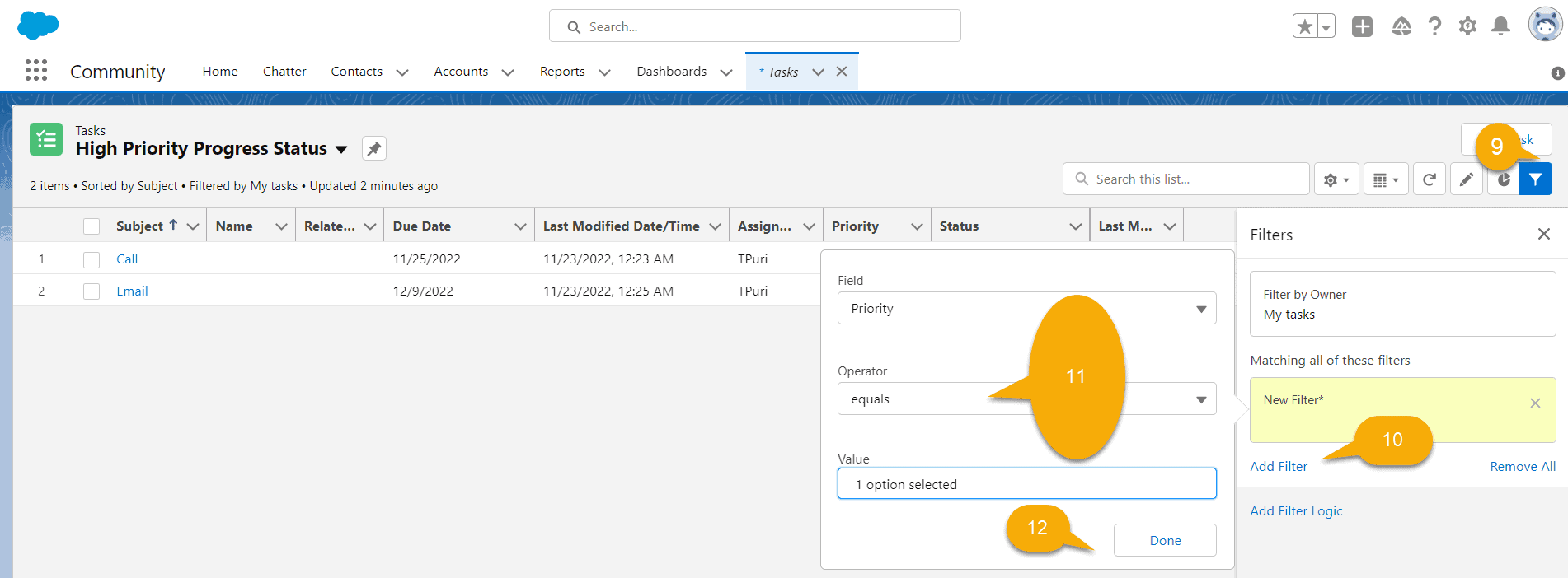 Create Task List View Salesforce Lightning SalesForce FAQs