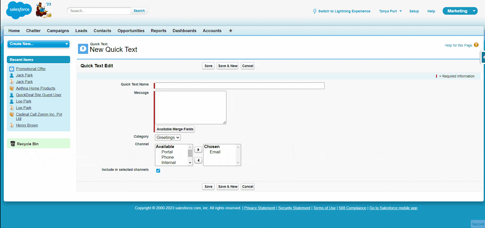 How to add Quick Text in Salesforce SalesForce FAQs