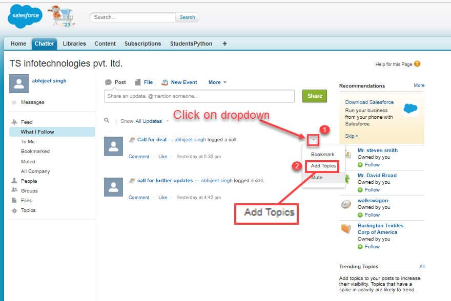 How to add topics to log a call in Salesforce SalesForce FAQs