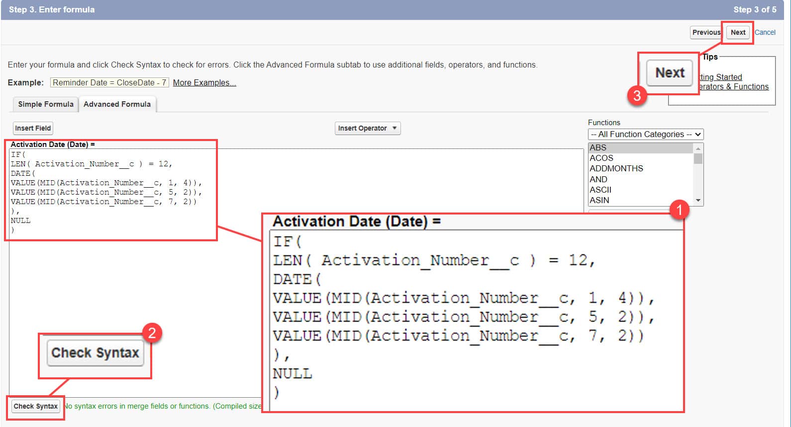MID Function in Salesforce How to get substring in Formula Field in