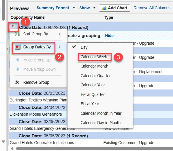 How to Create Salesforce Report Group by Week And Quarter SalesForce FAQs