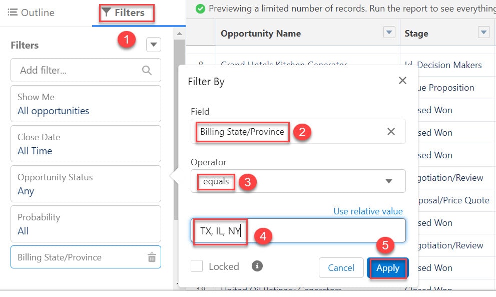 How to Filter Multiple Value in Salesforce Report SalesForce FAQs