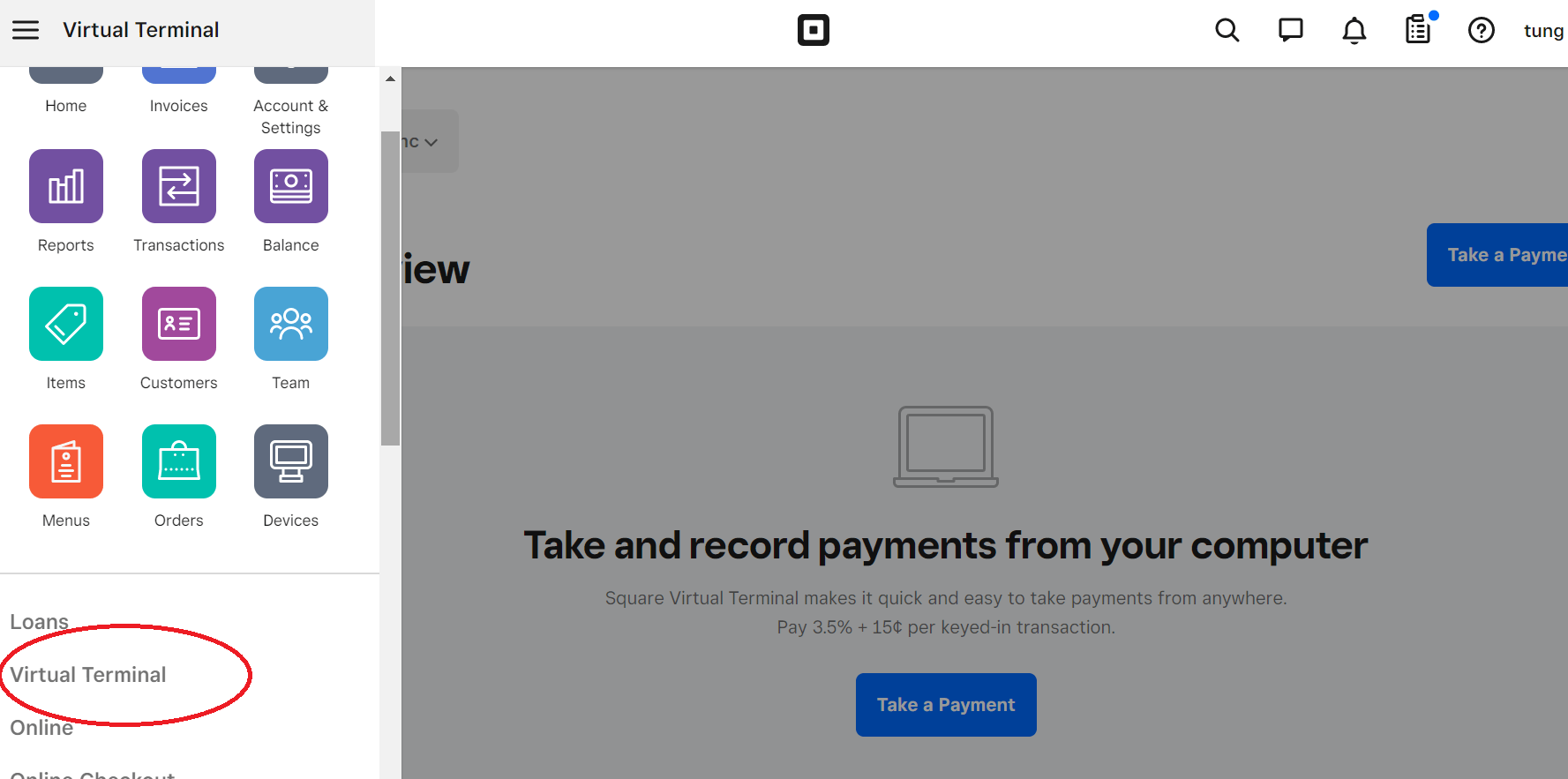 Square Terminal Set Up SalesVu