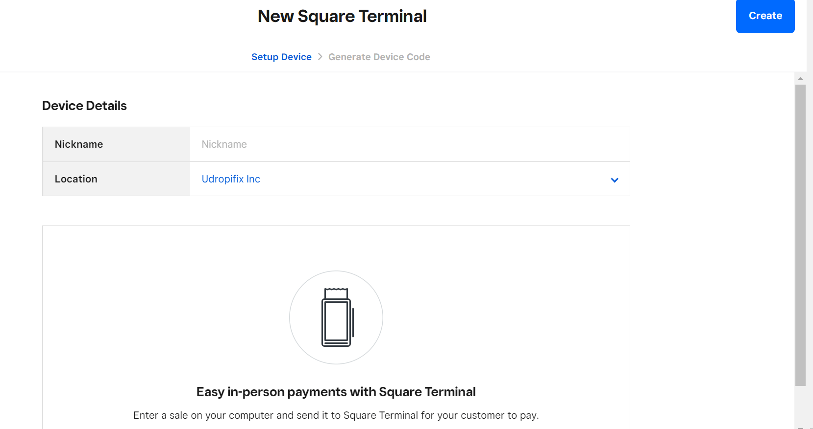 Square Terminal Set Up SalesVu