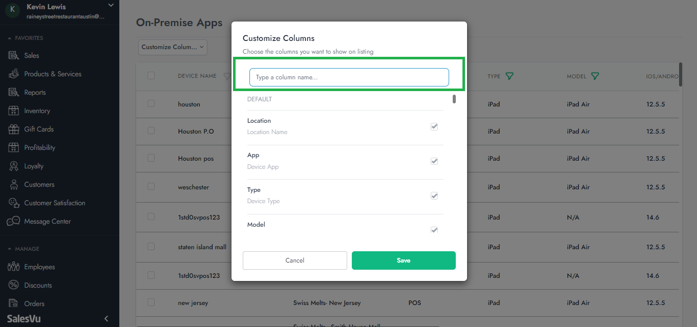 Square Terminal Set Up SalesVu