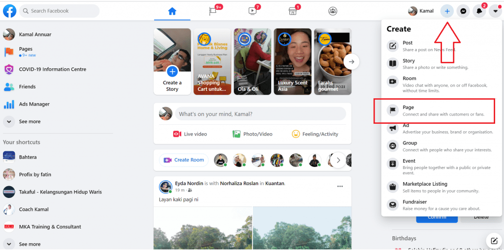 cara buat page perniagaan di facebook