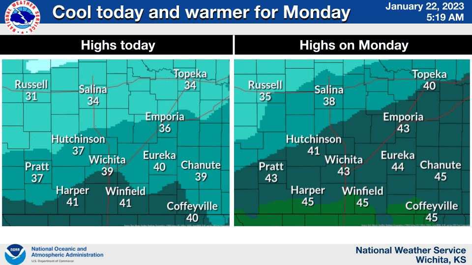 Cool Today & Warmer Monday