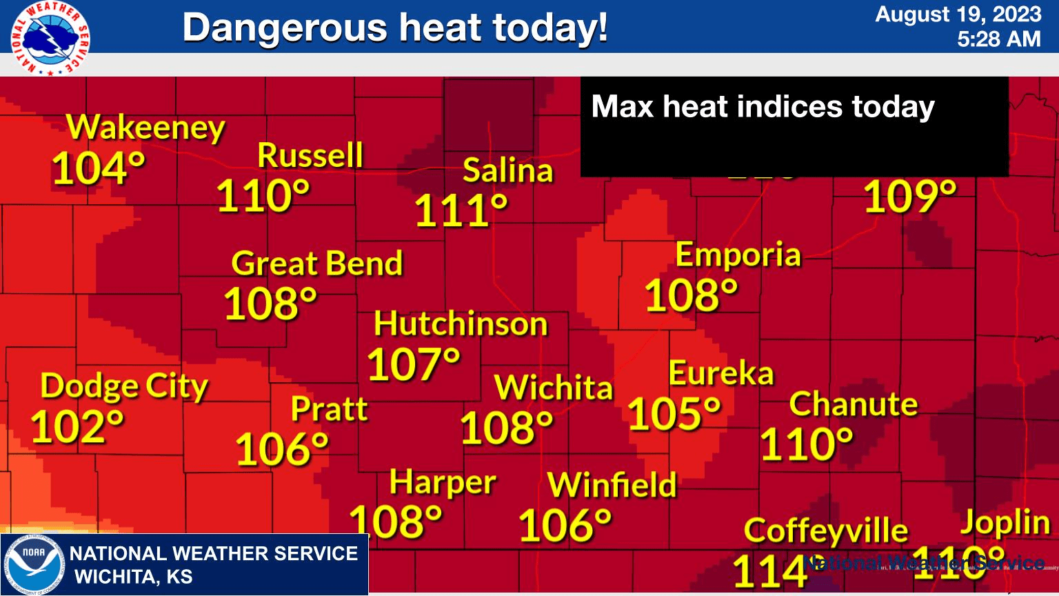 Heat Index Of 111 Expected Today