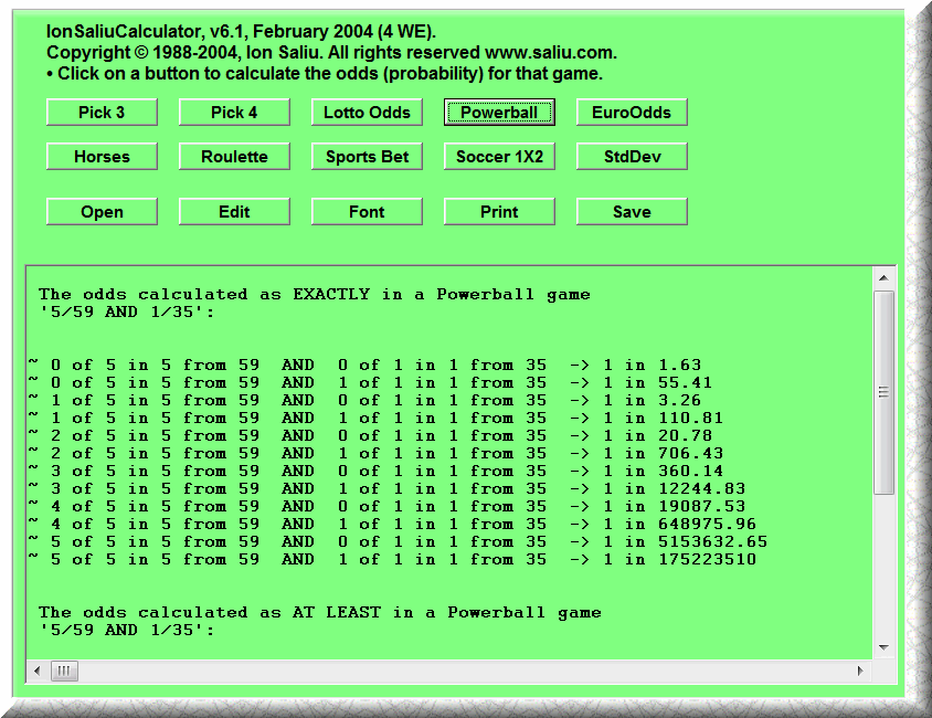 Online Odds Calculator Lottery, Gambling, Newsgroups