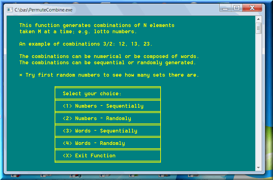 Combinatorics Software, Generate Permutations, Combinations