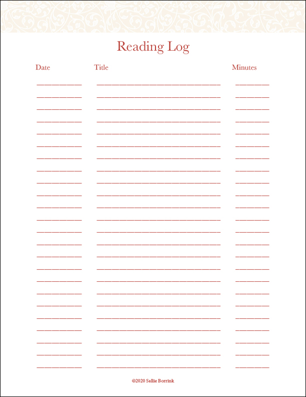 Free Classic Printable Reading Log A Quiet Simple Life