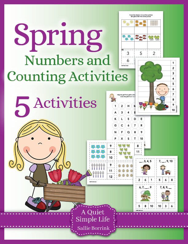 Spring Numbers & Counting Printable Math Activities A Quiet Simple