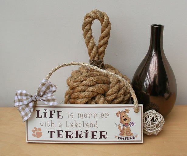 Life Is Merrier Terrier's Custom Sign Sally Grist Artwork