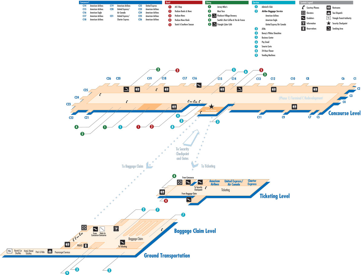 Map Of Raleigh Durham Airport Jobie Concordia